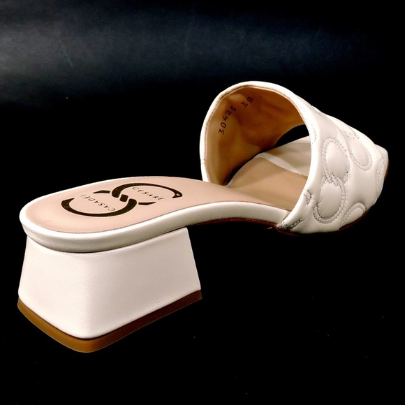 CASADEI 🇮🇹 WOMEN'S BEIGE SOFT LEATHER COMFORT MULES - Picture 6 of 10